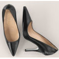 Stiletto Black Pointed Toe High Heel Leather Shoes